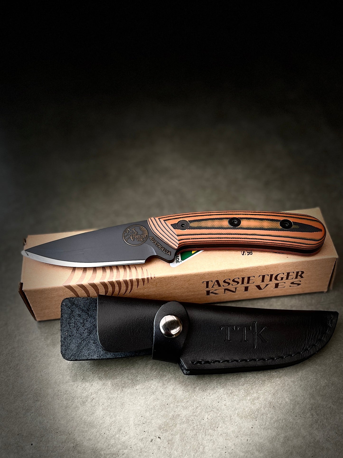 Australian Made Fixed Blade Skinning Knife – Orange Handle